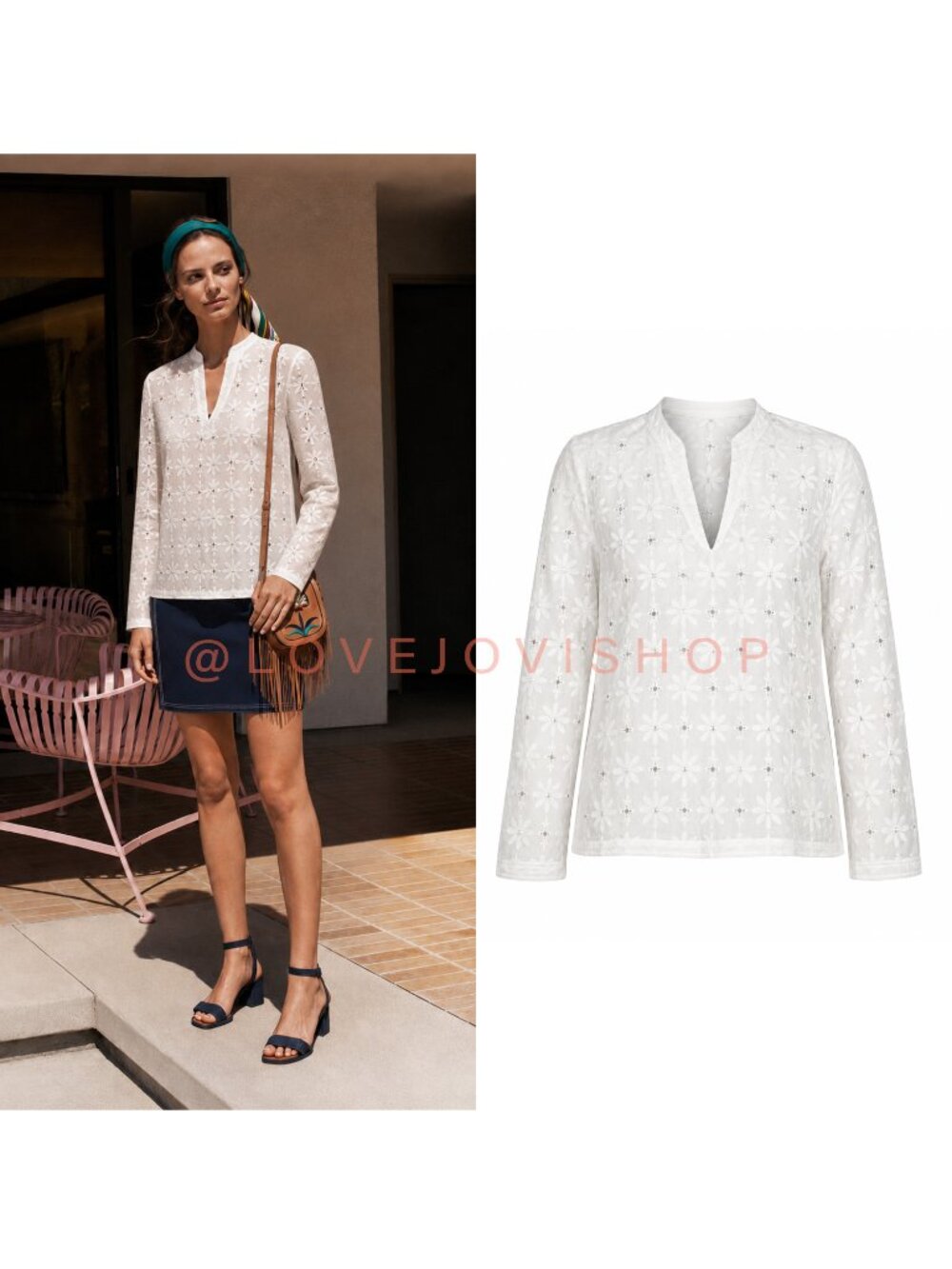 Resort | Tory Burch Embroidered Tunic | Rhinestone Embellished V-Neck Cotton 4